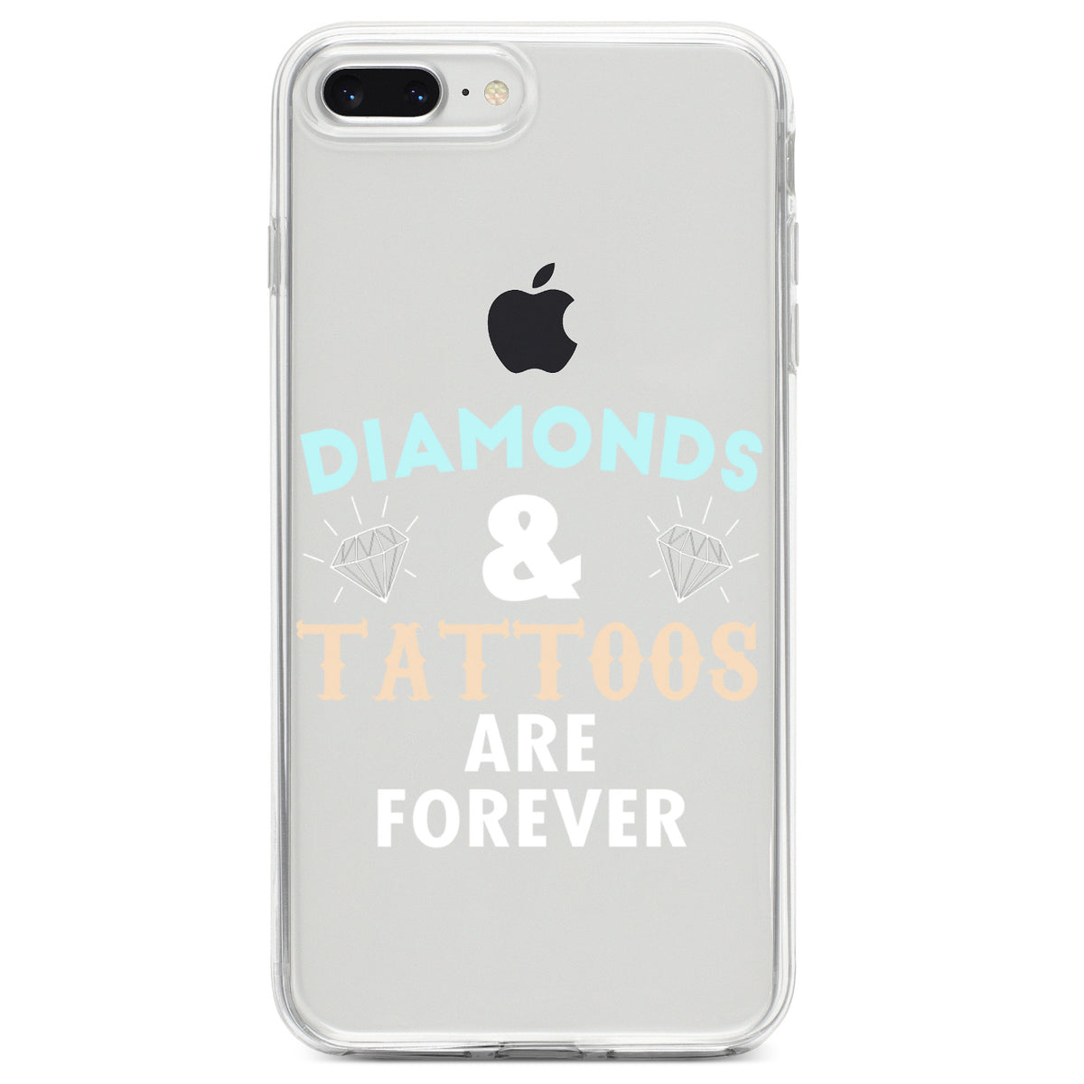 Diamonds and Tattoos Are Forever Clear Shockproof iPhone Case, view 6