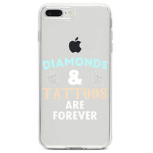 DistinctInk® Clear Shockproof Hybrid Case for Apple iPhone / Samsung Galaxy / Google Pixel - Diamonds and Tattoos Are Forever