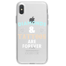 DistinctInk® Clear Shockproof Hybrid Case for Apple iPhone / Samsung Galaxy / Google Pixel - Diamonds and Tattoos Are Forever