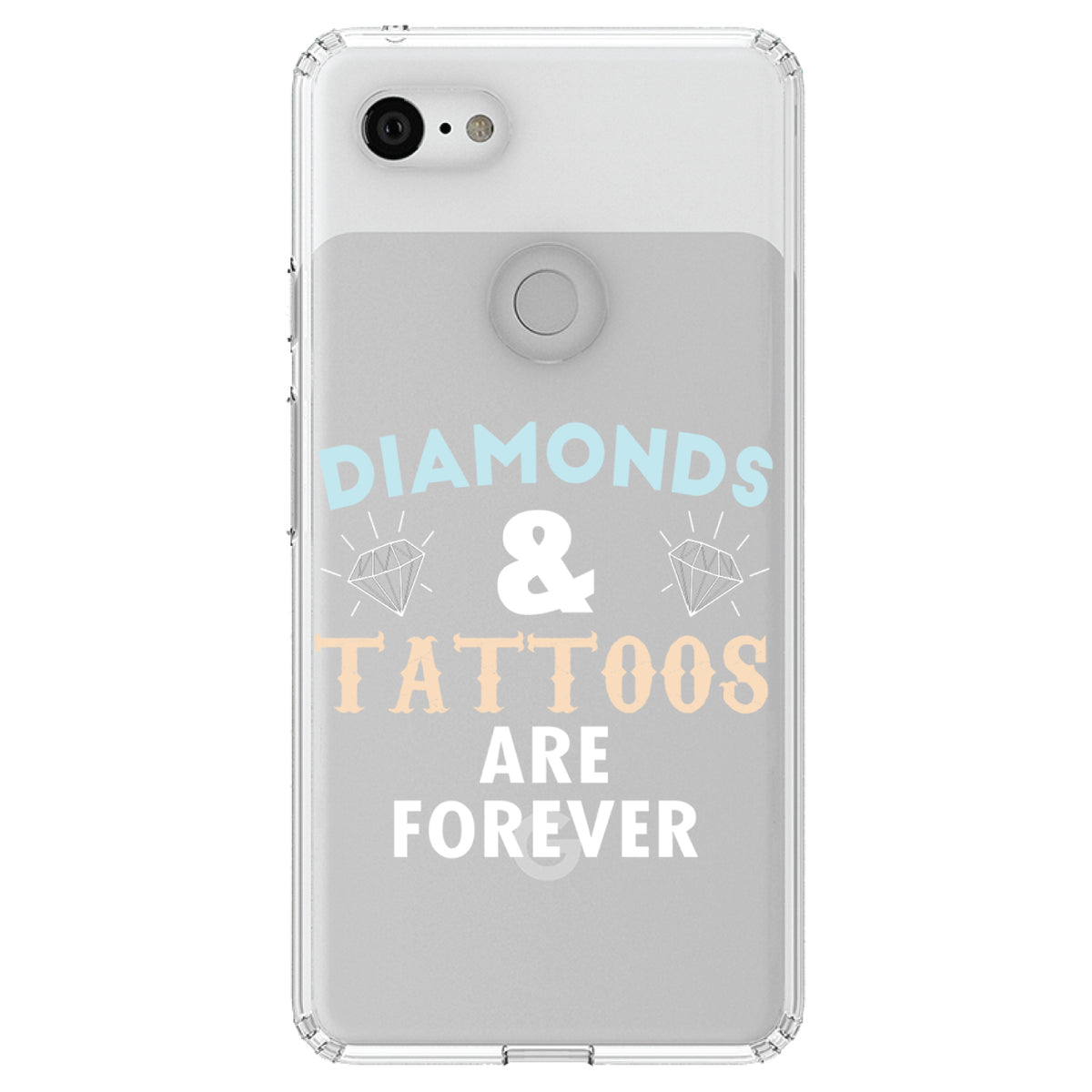 Diamonds and Tattoos Are Forever Clear Shockproof iPhone Case, view 22