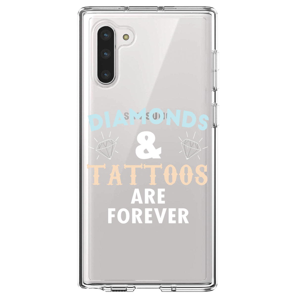 Diamonds and Tattoos Are Forever Clear Shockproof iPhone Case, view 9