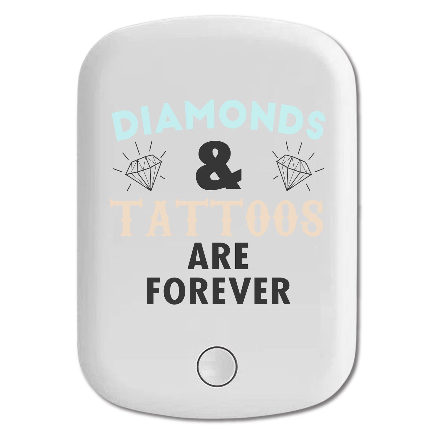 DistinctInk Magnetic Battery Pack, Wireless Portable Charger with USB-C Cable, Compatible with MagSafe iPhone 14 / 13 / 12 Series - Diamonds and Tattoos Are Forever