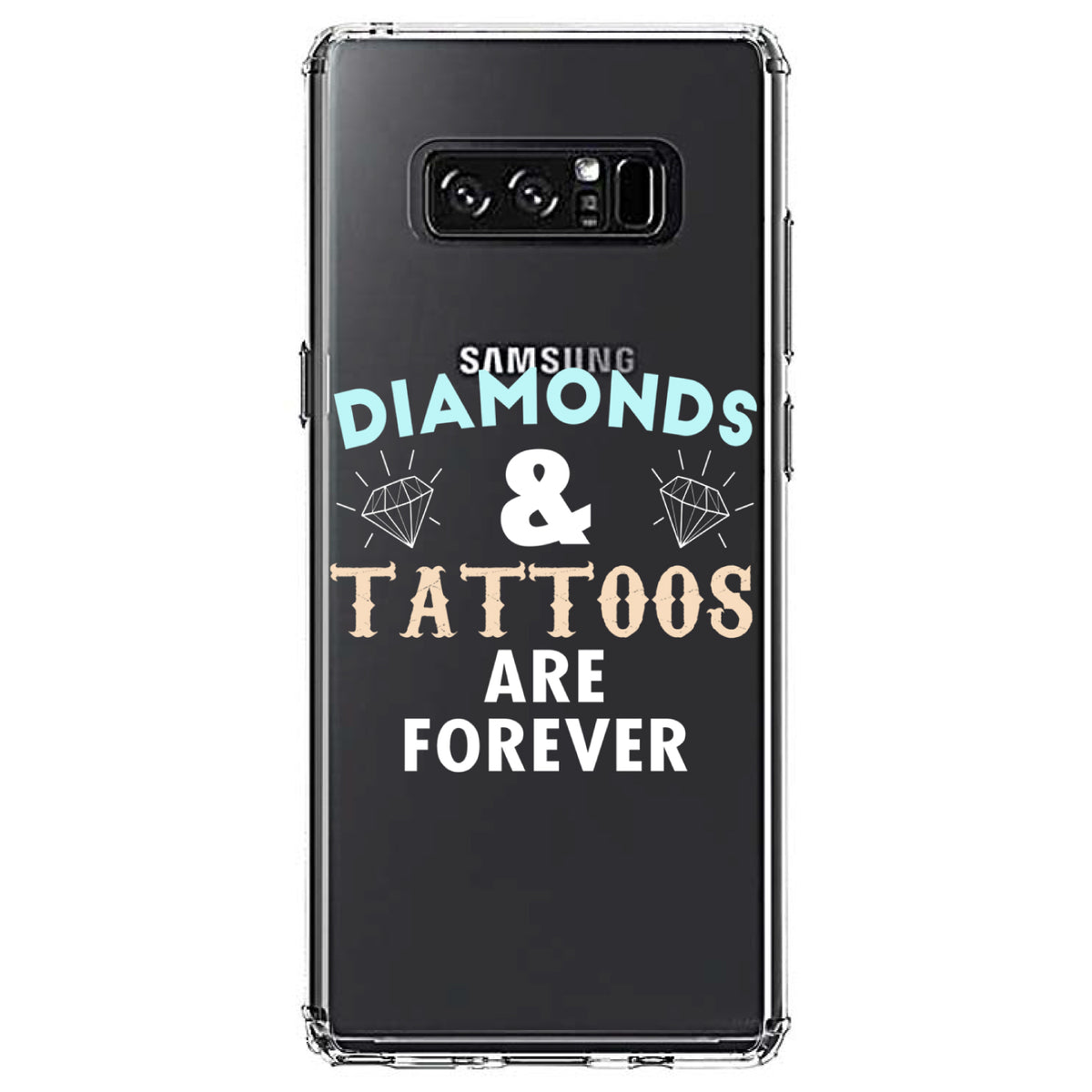 Diamonds and Tattoos Are Forever Clear Shockproof iPhone Case, view 12