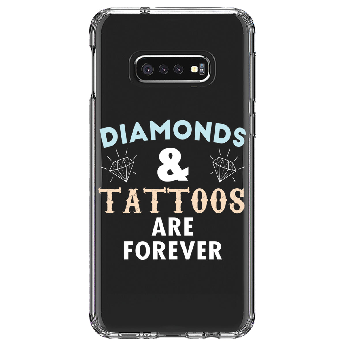 Diamonds and Tattoos Are Forever Clear Shockproof iPhone Case, view 18