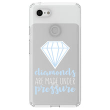 DistinctInk® Clear Shockproof Hybrid Case for Apple iPhone / Samsung Galaxy / Google Pixel - Diamonds Are Made Under Pressure