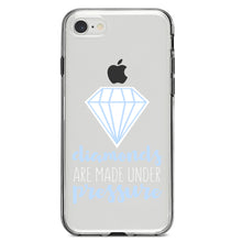 DistinctInk® Clear Shockproof Hybrid Case for Apple iPhone / Samsung Galaxy / Google Pixel - Diamonds Are Made Under Pressure