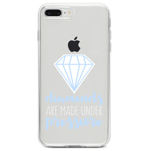 DistinctInk® Clear Shockproof Hybrid Case for Apple iPhone / Samsung Galaxy / Google Pixel - Diamonds Are Made Under Pressure