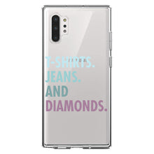 DistinctInk® Clear Shockproof Hybrid Case for Apple iPhone / Samsung Galaxy / Google Pixel - T-Shirts Jeans and Diamonds