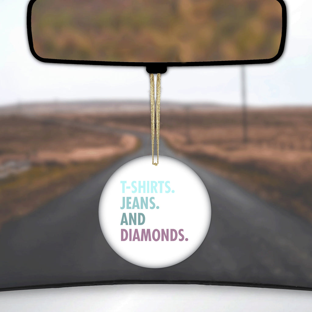 T-Shirts Jeans and Diamonds Ceramic Ornament, view 3