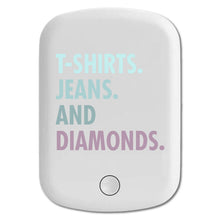 DistinctInk Magnetic Battery Pack, Wireless Portable Charger with USB-C Cable, Compatible with MagSafe iPhone 14 / 13 / 12 Series - T-Shirts Jeans and Diamonds