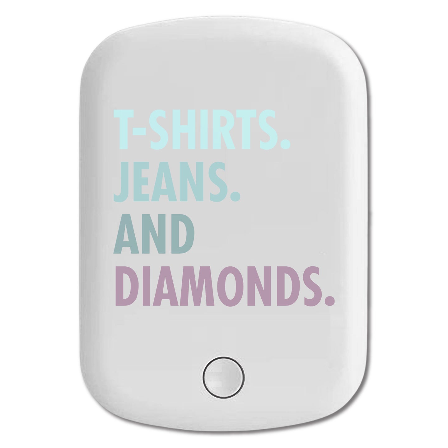 DistinctInk Magnetic Battery Pack, Wireless Portable Charger with USB-C Cable, Compatible with MagSafe iPhone 14 / 13 / 12 Series - T-Shirts Jeans and Diamonds