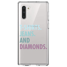 DistinctInk® Clear Shockproof Hybrid Case for Apple iPhone / Samsung Galaxy / Google Pixel - T-Shirts Jeans and Diamonds