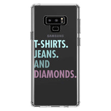 DistinctInk® Clear Shockproof Hybrid Case for Apple iPhone / Samsung Galaxy / Google Pixel - T-Shirts Jeans and Diamonds