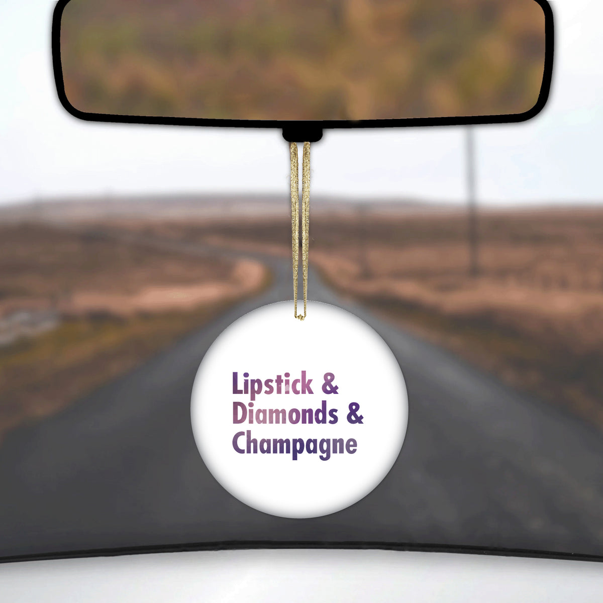 Lipstick & Diamonds & Champagne Ceramic Ornament, view 3