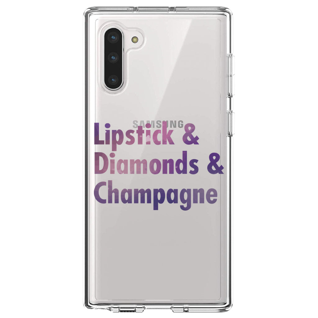 Lipstick & Diamonds & Champagne Clear Shockproof iPhone Case, view 9