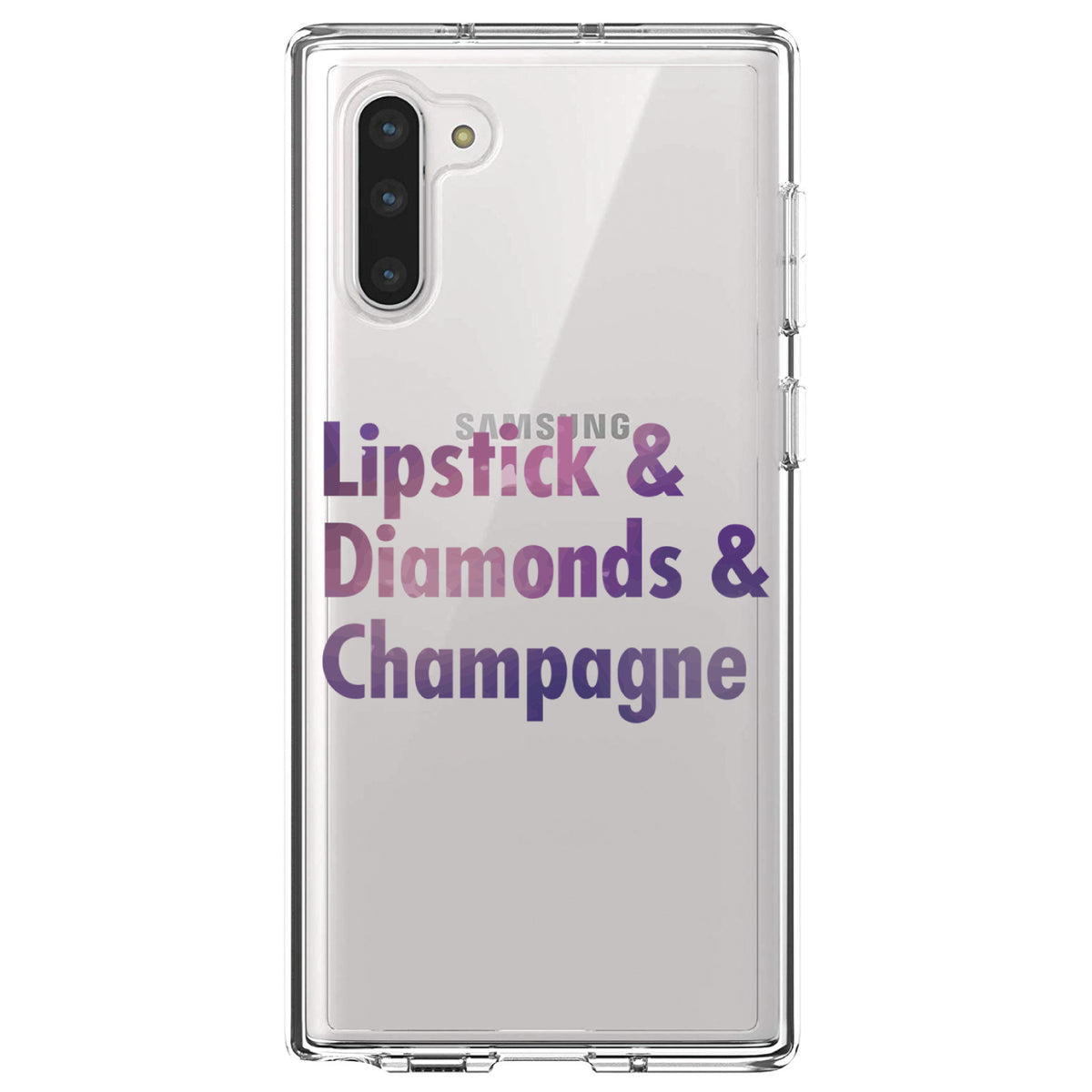 Lipstick & Diamonds & Champagne Clear Shockproof iPhone Case, view 9