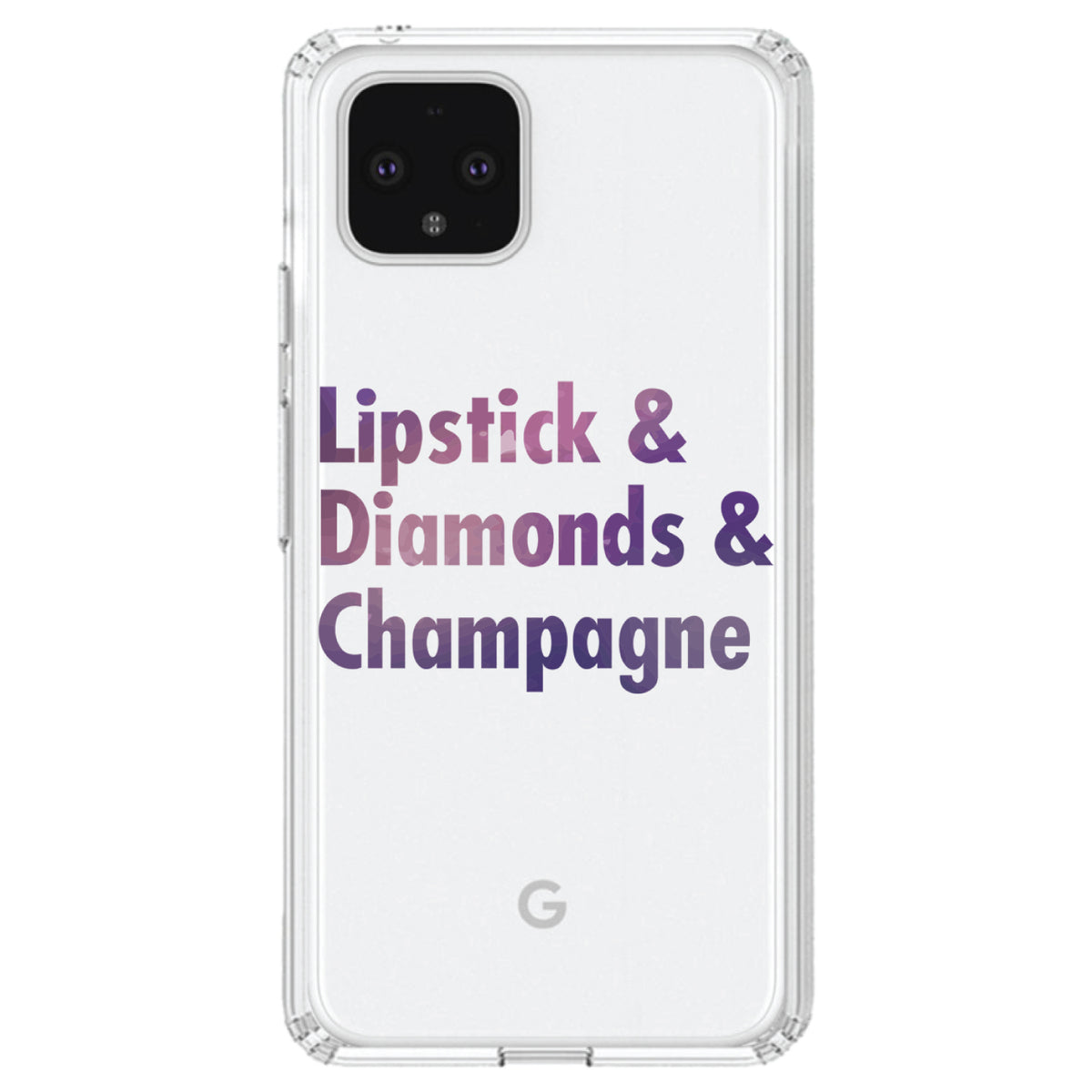 Lipstick & Diamonds & Champagne Clear Shockproof iPhone Case, view 24