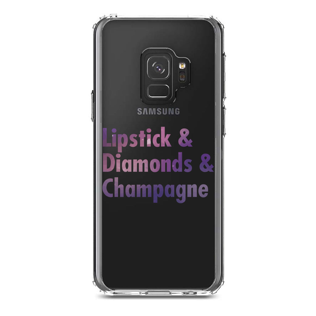 Lipstick & Diamonds & Champagne Clear Shockproof iPhone Case, view 19