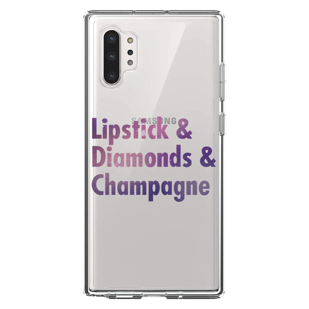 Lipstick & Diamonds & Champagne Clear Shockproof iPhone Case, view 10