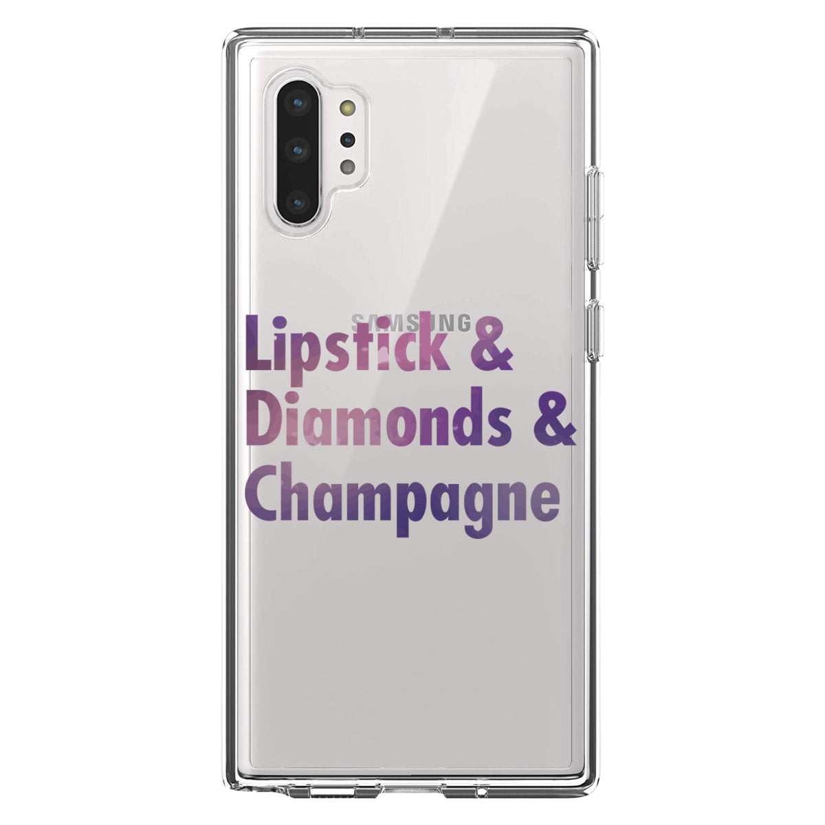 Lipstick & Diamonds & Champagne Clear Shockproof iPhone Case, view 10