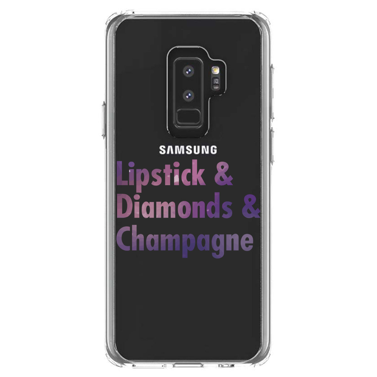 Lipstick & Diamonds & Champagne Clear Shockproof iPhone Case, view 20