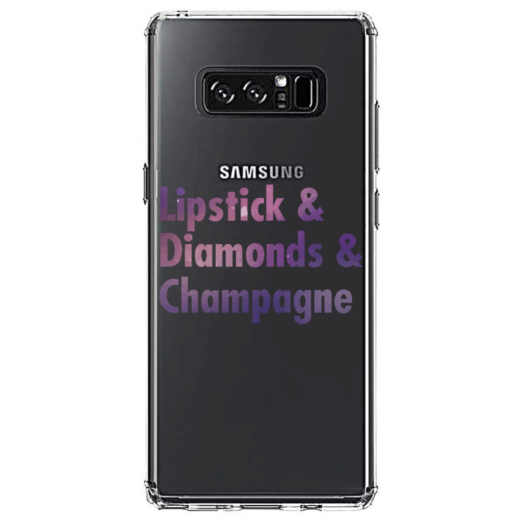 Lipstick & Diamonds & Champagne Clear Shockproof iPhone Case, view 12