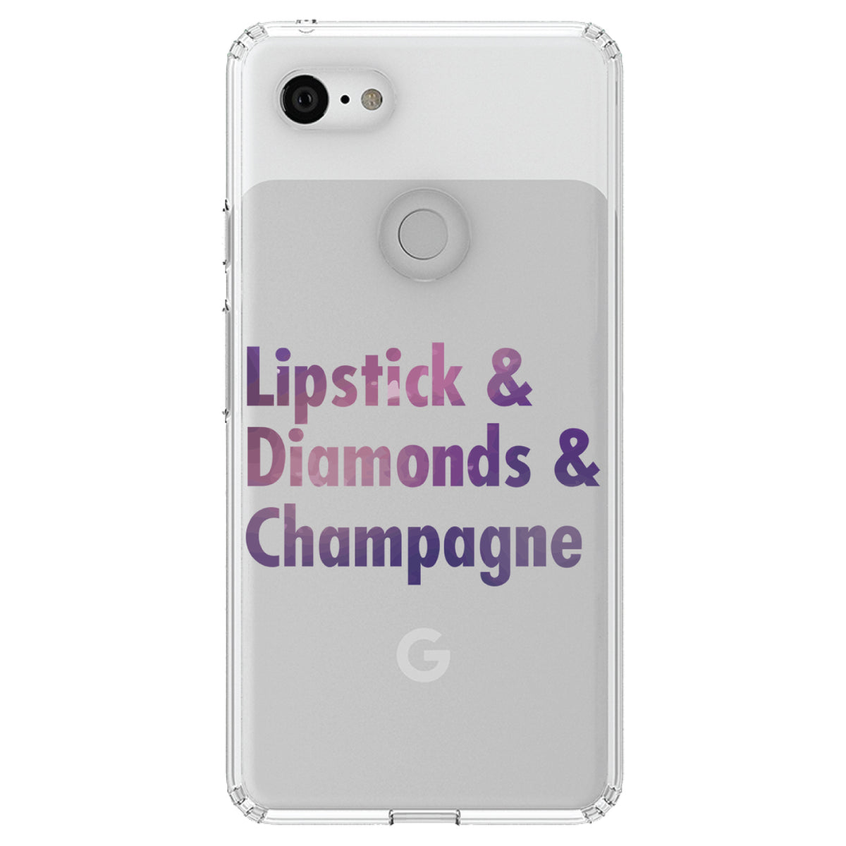 Lipstick & Diamonds & Champagne Clear Shockproof iPhone Case, view 21