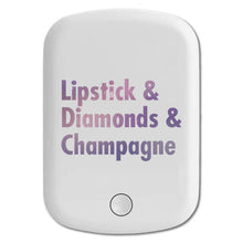 DistinctInk Magnetic Battery Pack, Wireless Portable Charger with USB-C Cable, Compatible with MagSafe iPhone 14 / 13 / 12 Series - Lipstick & Diamonds & Champagne
