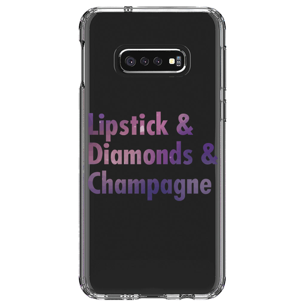 Lipstick & Diamonds & Champagne Clear Shockproof iPhone Case, view 18