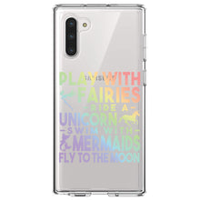 DistinctInk® Clear Shockproof Hybrid Case for Apple iPhone / Samsung Galaxy / Google Pixel - Play With Fairs Ride Unicorn Mermaids Moon