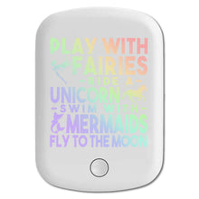 DistinctInk Magnetic Battery Pack, Wireless Portable Charger with USB-C Cable, Compatible with MagSafe iPhone 14 / 13 / 12 Series - Play With Fairs Ride Unicorn Mermaids Moon