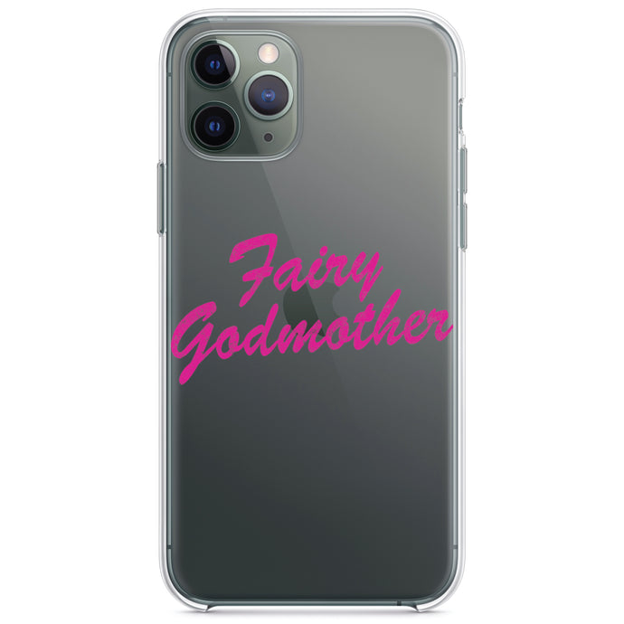 DistinctInk® Clear Shockproof Hybrid Case for Apple iPhone / Samsung Galaxy / Google Pixel - Fairy Godmother