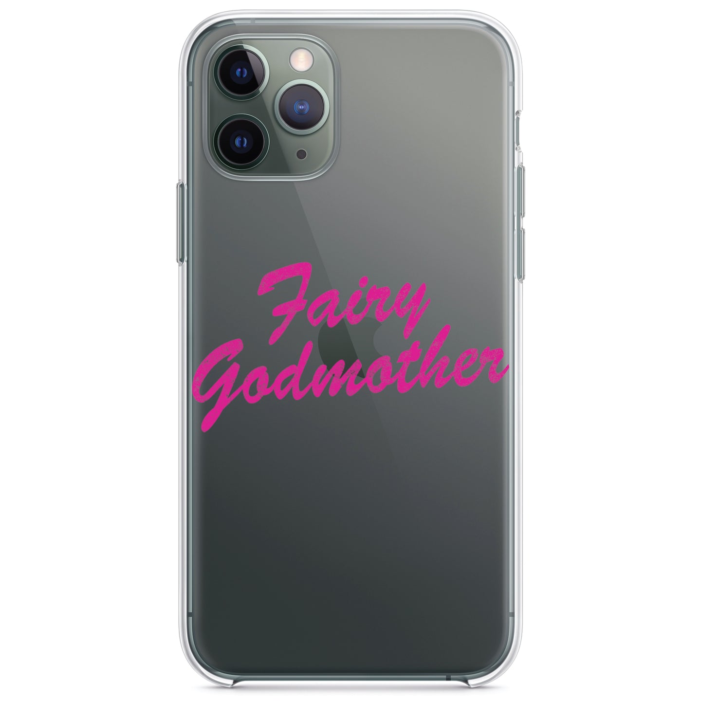 DistinctInk® Clear Shockproof Hybrid Case for Apple iPhone / Samsung Galaxy / Google Pixel - Fairy Godmother