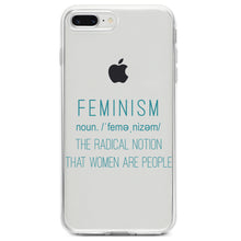 DistinctInk® Clear Shockproof Hybrid Case for Apple iPhone / Samsung Galaxy / Google Pixel - Feminism Definition Women Are People