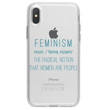 DistinctInk® Clear Shockproof Hybrid Case for Apple iPhone / Samsung Galaxy / Google Pixel - Feminism Definition Women Are People