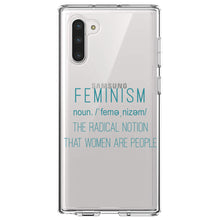 DistinctInk® Clear Shockproof Hybrid Case for Apple iPhone / Samsung Galaxy / Google Pixel - Feminism Definition Women Are People