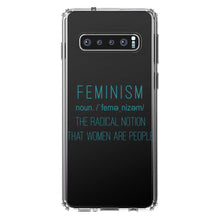 DistinctInk® Clear Shockproof Hybrid Case for Apple iPhone / Samsung Galaxy / Google Pixel - Feminism Definition Women Are People
