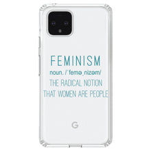 DistinctInk® Clear Shockproof Hybrid Case for Apple iPhone / Samsung Galaxy / Google Pixel - Feminism Definition Women Are People