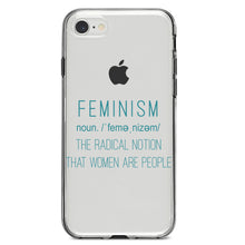 DistinctInk® Clear Shockproof Hybrid Case for Apple iPhone / Samsung Galaxy / Google Pixel - Feminism Definition Women Are People