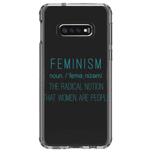 DistinctInk® Clear Shockproof Hybrid Case for Apple iPhone / Samsung Galaxy / Google Pixel - Feminism Definition Women Are People