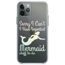 DistinctInk® Clear Shockproof Hybrid Case for Apple iPhone / Samsung Galaxy / Google Pixel - Sorry I Have Important Mermaids Stuff