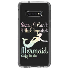 DistinctInk® Clear Shockproof Hybrid Case for Apple iPhone / Samsung Galaxy / Google Pixel - Sorry I Have Important Mermaids Stuff