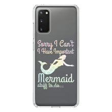 DistinctInk® Clear Shockproof Hybrid Case for Apple iPhone / Samsung Galaxy / Google Pixel - Sorry I Have Important Mermaids Stuff