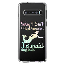 DistinctInk® Clear Shockproof Hybrid Case for Apple iPhone / Samsung Galaxy / Google Pixel - Sorry I Have Important Mermaids Stuff