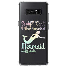 DistinctInk® Clear Shockproof Hybrid Case for Apple iPhone / Samsung Galaxy / Google Pixel - Sorry I Have Important Mermaids Stuff