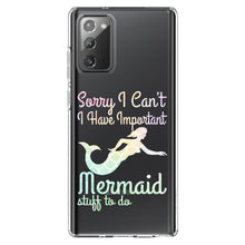 DistinctInk® Clear Shockproof Hybrid Case for Apple iPhone / Samsung Galaxy / Google Pixel - Sorry I Have Important Mermaids Stuff