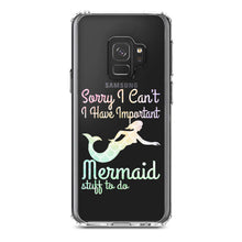 DistinctInk® Clear Shockproof Hybrid Case for Apple iPhone / Samsung Galaxy / Google Pixel - Sorry I Have Important Mermaids Stuff