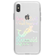 DistinctInk® Clear Shockproof Hybrid Case for Apple iPhone / Samsung Galaxy / Google Pixel - Sorry I Have Important Mermaids Stuff