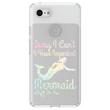 DistinctInk® Clear Shockproof Hybrid Case for Apple iPhone / Samsung Galaxy / Google Pixel - Sorry I Have Important Mermaids Stuff