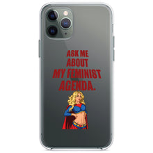 DistinctInk® Clear Shockproof Hybrid Case for Apple iPhone / Samsung Galaxy / Google Pixel - Ask Me About My Feminist Agenda